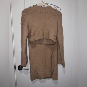 Tan Sweater/Skirt Set